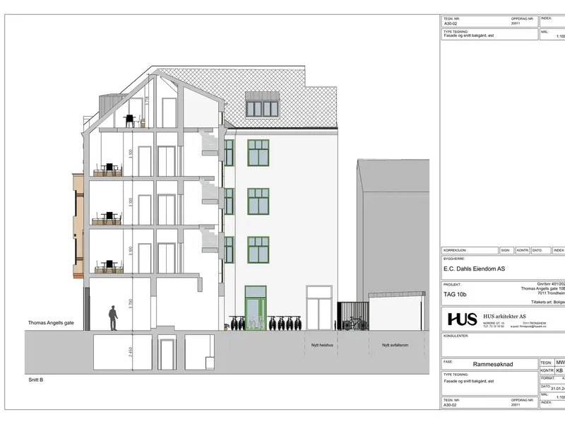 Fasade fra byggesøknad