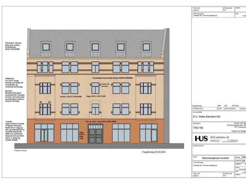 Fasade fra byggesøknad