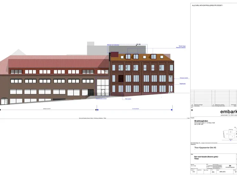 Fasade fra byggesøknad