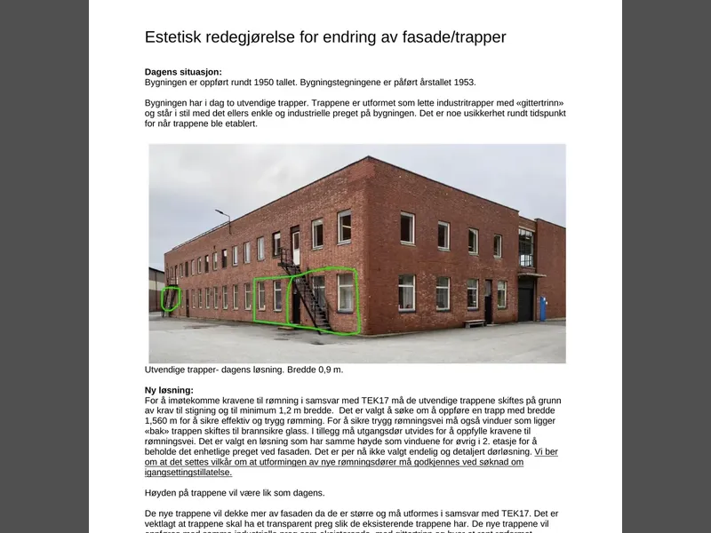 Fasade fra byggesøknad