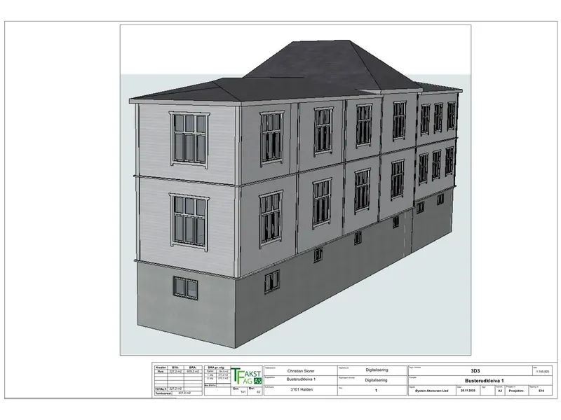 Fasade fra byggesøknad