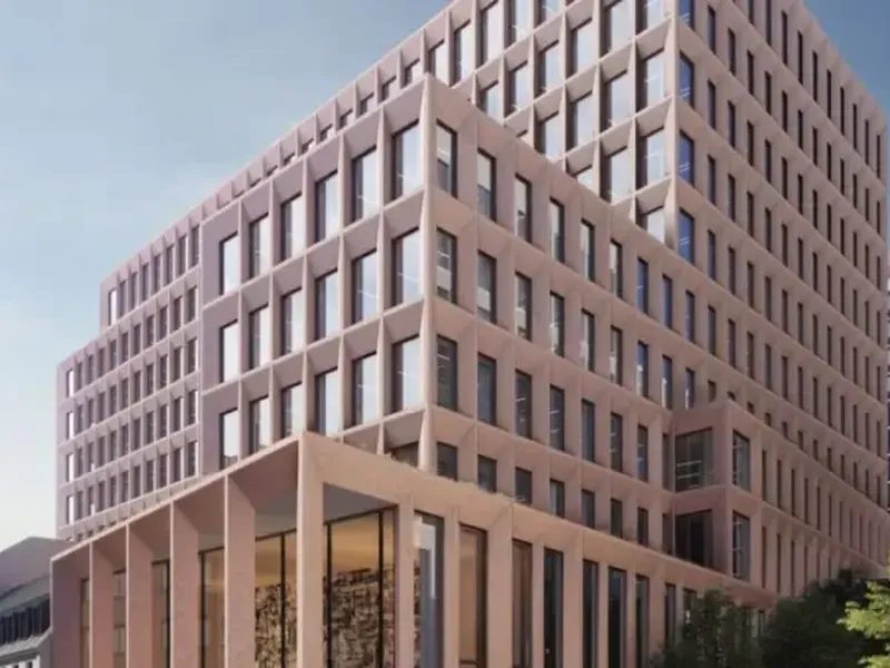 C-blokka sett fra Møllergata. Illustrasjon: Statsbygg