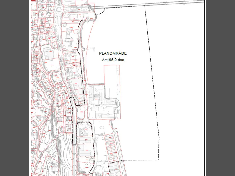Figur 1: Foreløpig planavgrensning for detaljregulering for Sortland Kystvakt - Klikk for stort bilde