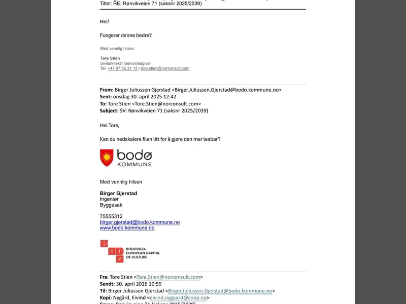 Fasade fra byggesøknad