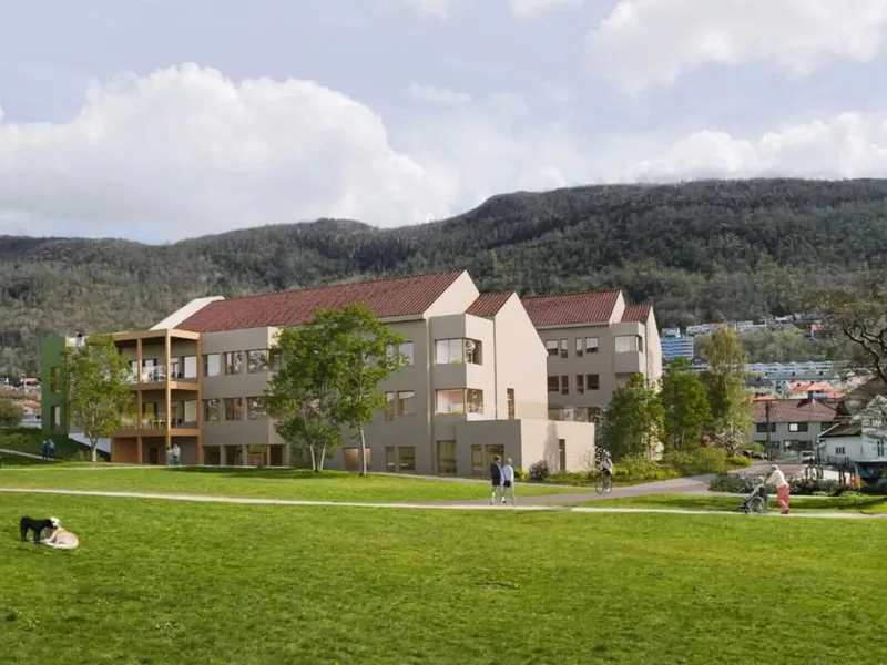 Fageråshjemmet sykehjem i Bergen. Illustrasjon: Link Arkitektur.