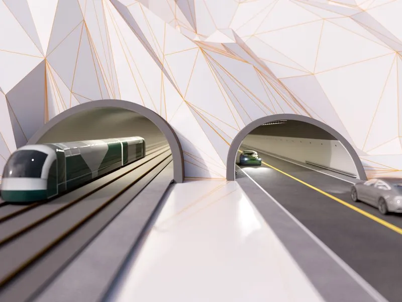 Fellesprosjektet Arna-Stanghelle er planlagt med byggestart i 2024. Illustrasjon: Red Ant/Statens vegvesen
