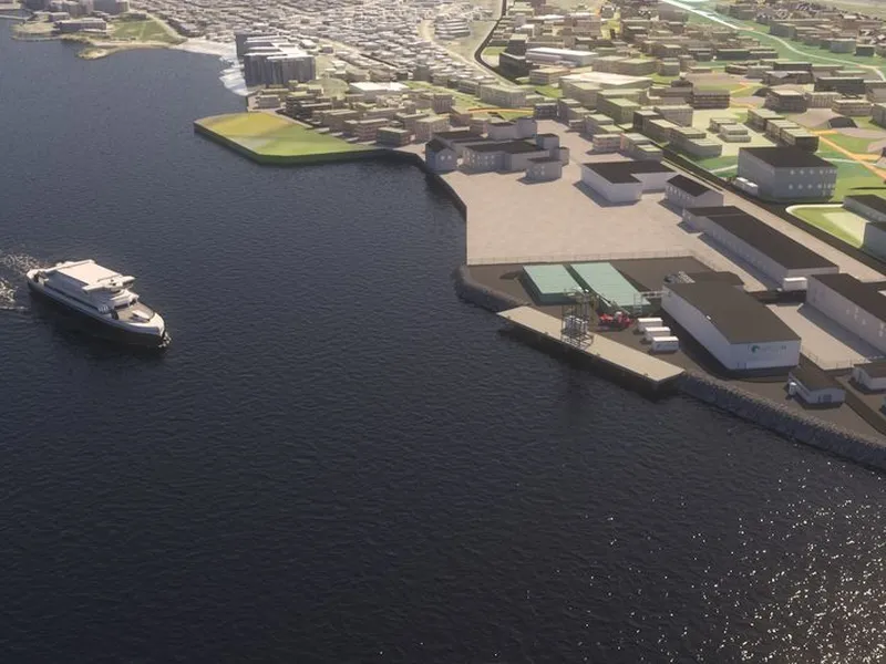 Illustrasjon av GreenHs hydrogenanlegg i Bodø