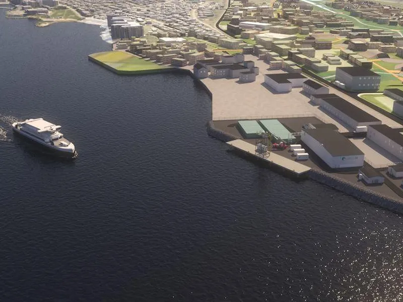 Illustrasjon av GreenHs hydrogenanlegg i Bodø