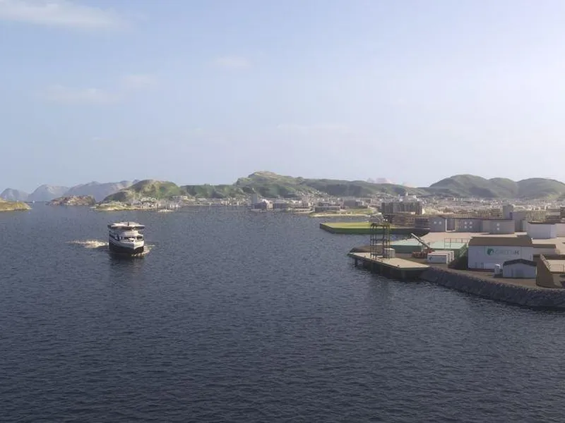 Illustrasjon av fabrikken i Bodø