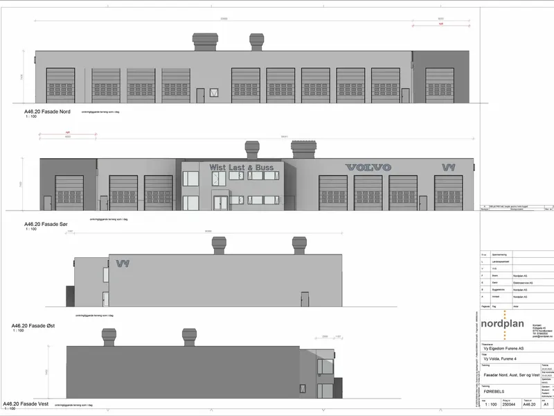 Fasade fra byggesøknad