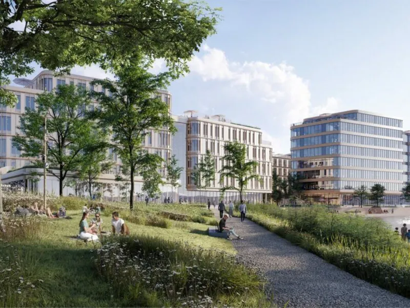 Betonmast Innlandet har inngått kontrakt med Hamar Science Park AS om utvikling av en teknologi- og innovasjonshub på Hamar.. Illustrasjon: Arkitema