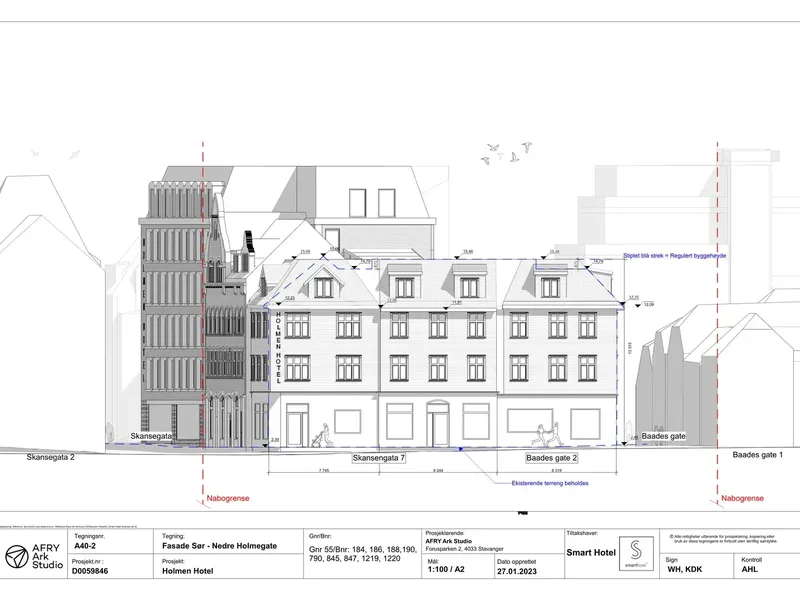 Fasade fra byggesøknad
