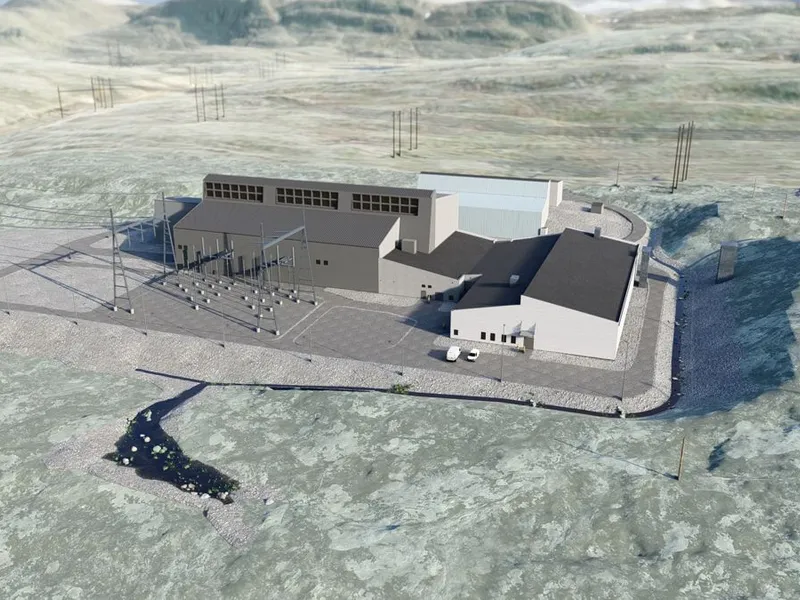 Consto skal bygge bygge Hyggevatn transformatorstasjon i Hammerfest kommune. Illustrasjon: Multiconsult på vegne av Statnett (forbehold om endringer).