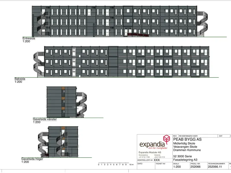 Fasade fra byggesøknad