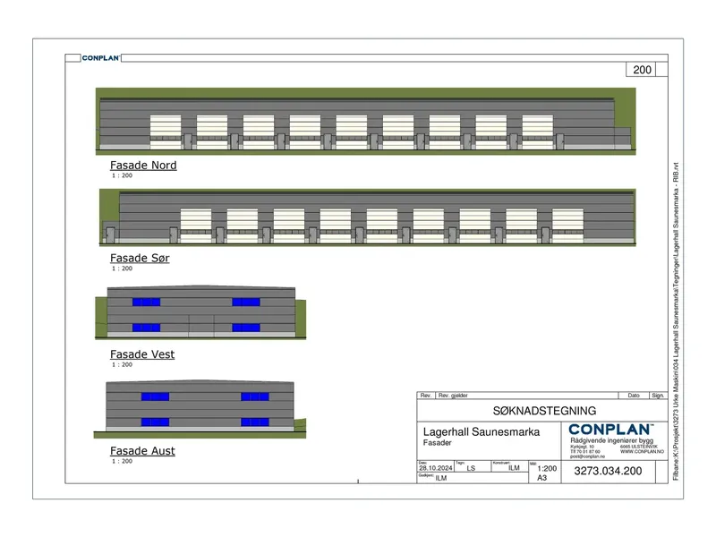Fasade fra byggesøknad