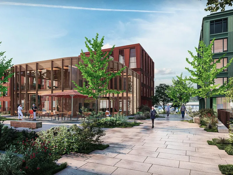 Det er Bane Nor Eiendom og Lillehammer kommunale eiendomsselskap (LIKE), som står bak Science Park-satsingen i Lillehammer.. Illustrasjon: DRMA arkitekter