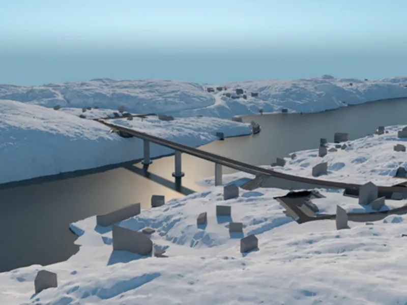 Illustrasjon av ny bru (Aas-Jakobsen Trondheim)