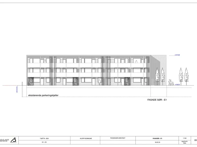 Fasade fra byggesøknad