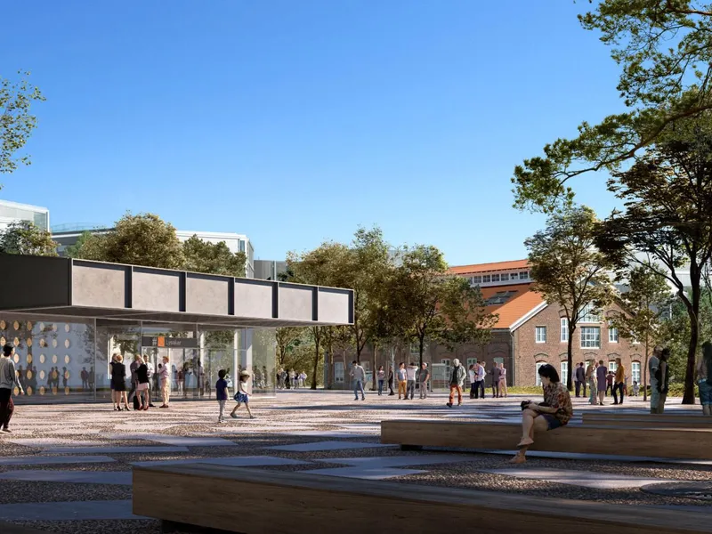 Lysaker T-banestasjon. Illustrasjon: Asplan Viak, Longva Arkitekter og Arup.