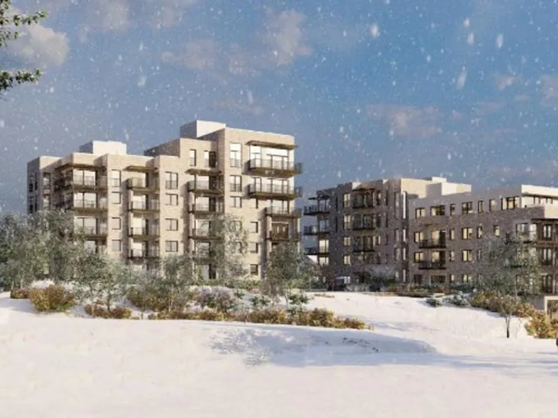 Boligblokker på Ask sentrum.
