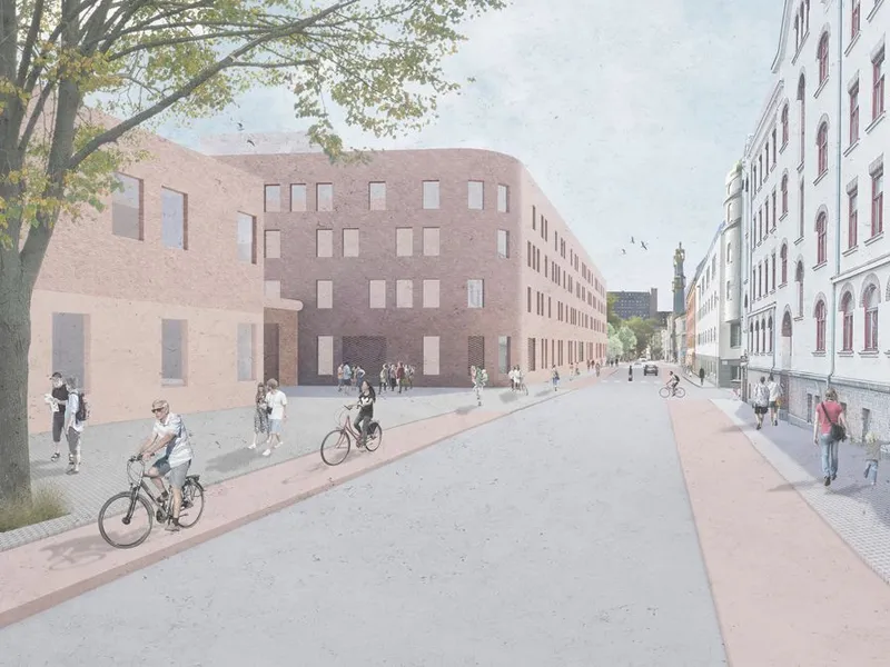 Nytt Oslo fengsel, i Åkebergveien. Illustrasjon: Lerche Arkitekter