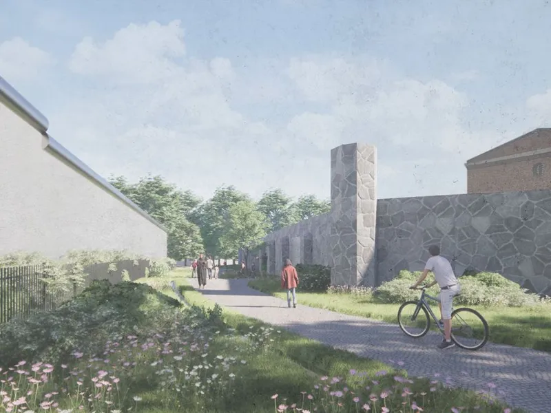 Nytt Oslo fengsel, passasjen. Illustrasjon: Lerche Arkitekter