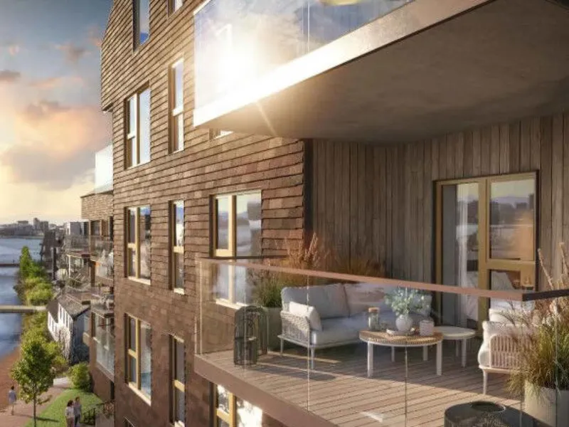 LAB Entreprenør, et selskap i AF Gruppen, har inngått avtale med Gjelsten Bolig om bygging av et nytt leilighetsprosjekt i Møllendalsveien i Bergen. Illustrasjon: Gjelsten Bolig.