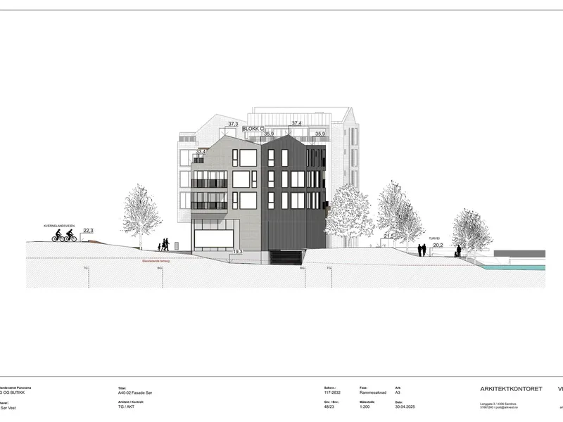 Fasade fra byggesøknad