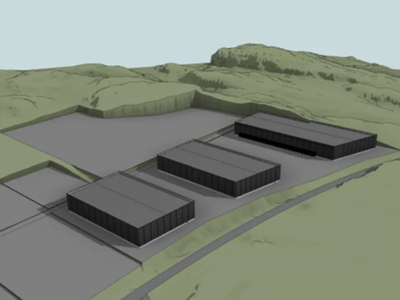 Tre lagerbygg LAB Eiendom Nordhordland Næringspark
