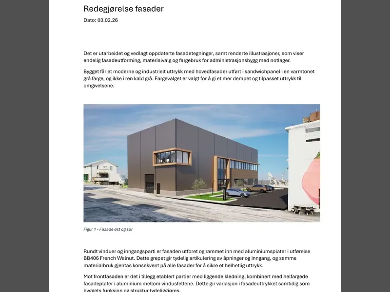 Fasade fra byggesøknad