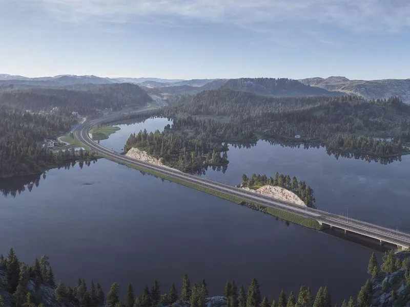 Gjenbruk av dagens vei ved Bakkevannet, som en del av ny planlagt E18 Kragerø - Bamble