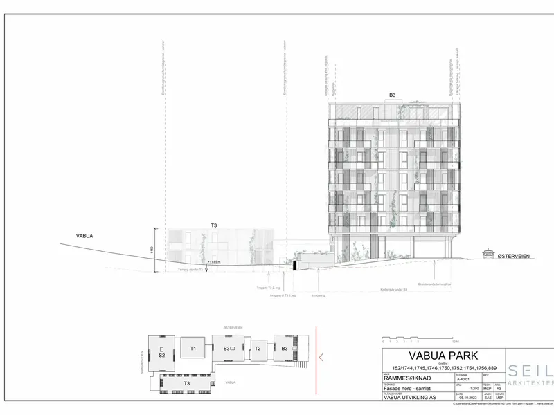 Fasade fra byggesøknad