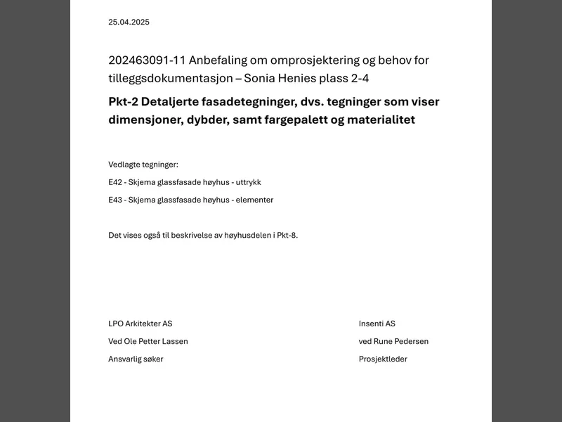 Fasade fra byggesøknad
