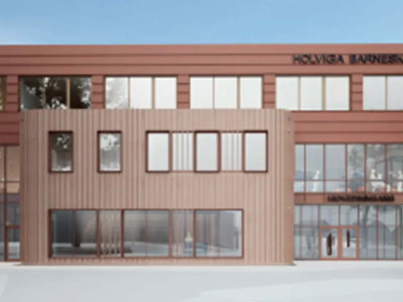 Skolebygg sett utenfra - Klikk for stort bilde