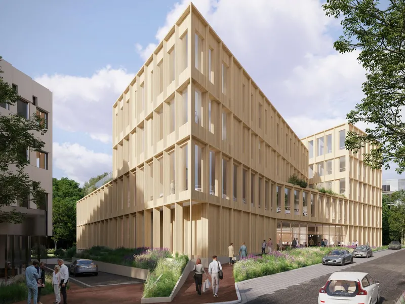 Lysaker Sirius: Philip Pedersens vei 9, Bærum. NCC og Arcanum Eiendom starter opp utviklingsarbeidet. Illustrasjon: Henning Larsen Arkitekter.