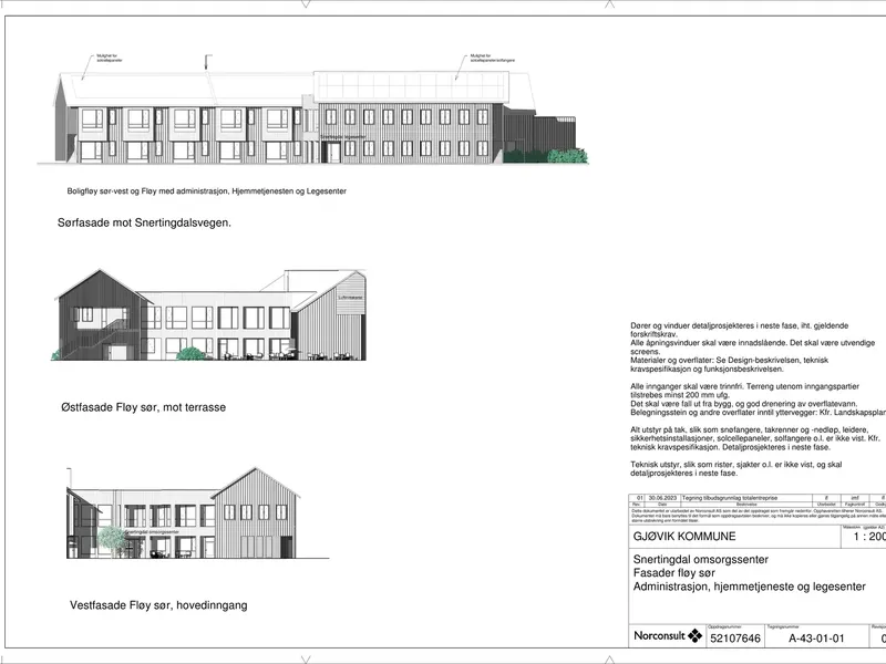 Fasade fra byggesøknad