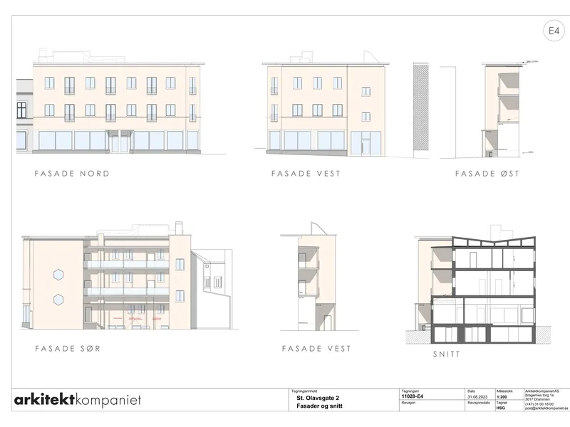 Fasade fra byggesøknad