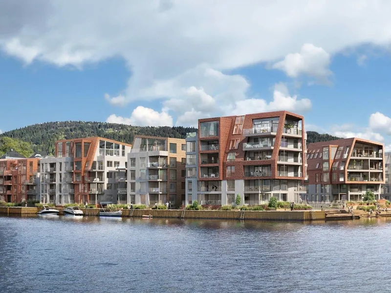 Nøstet Sjøfront i Bergen. Illustrasjon: Kime arkitektur og landskap.