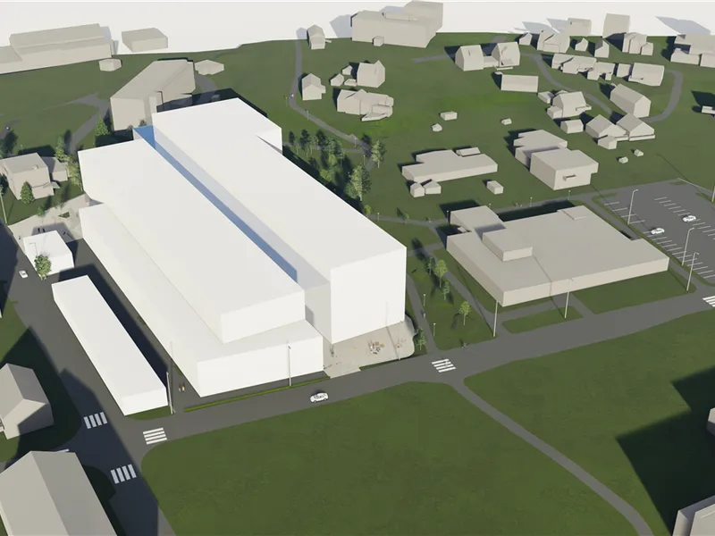 Bildet viser ein bygg i 3D. - Klikk for stort bilete