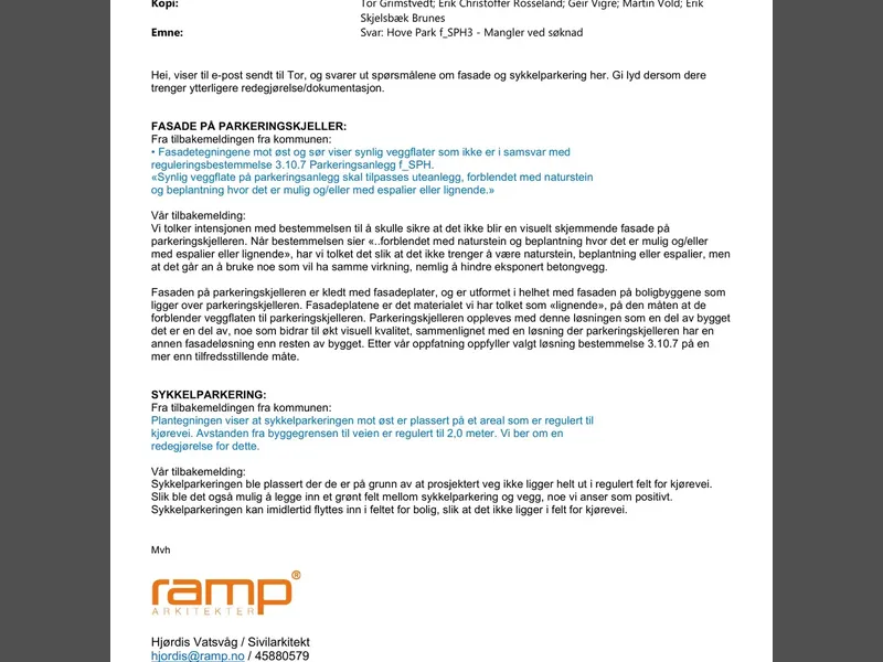 Fasade fra byggesøknad