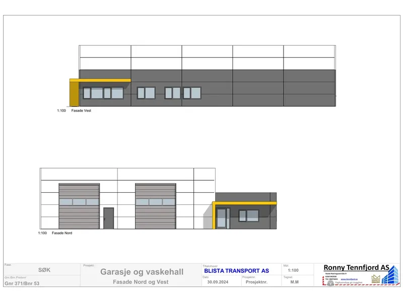 Fasade fra byggesøknad
