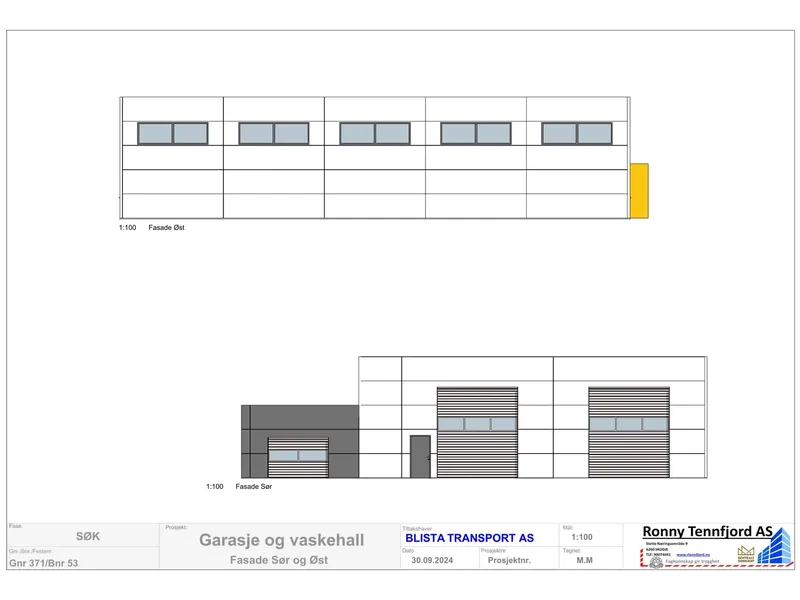 Fasade fra byggesøknad