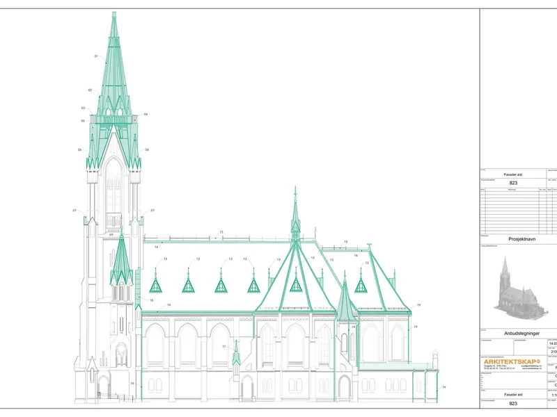 Fasade fra byggesøknad
