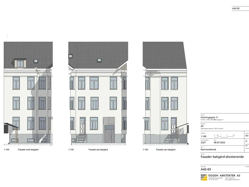 Fasade fra byggesøknad