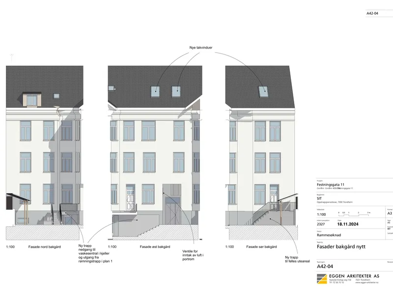 Fasade fra byggesøknad