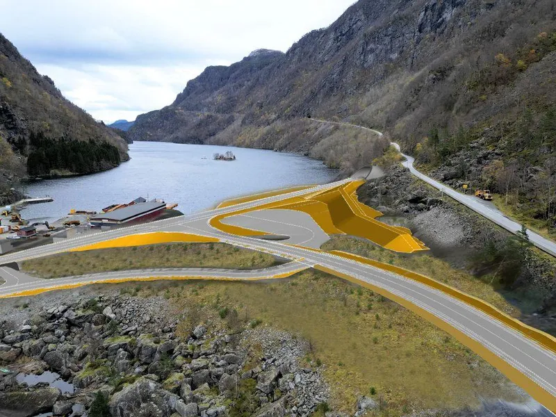 Tunnelinnslaget, kulverten og sjøfyllingen ved Lovraeidet