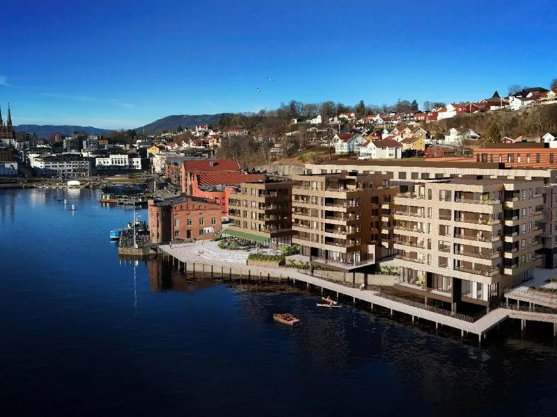 Slik kan første fase av prosjektet bli, men byggherre understreker at de valgte løsningene vil kunne avvike fra illustrasjonen. Illustrasjon: Børve Borchsenius.