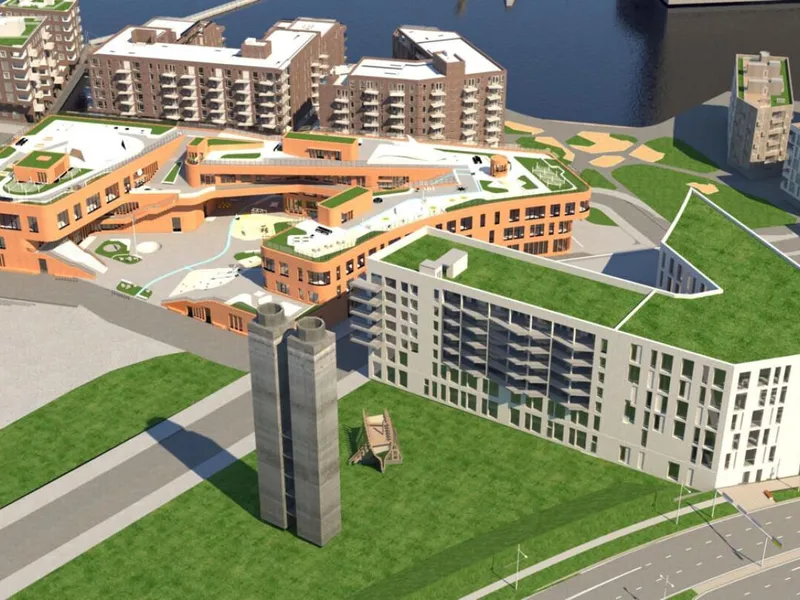 Bjørvika skole. Illustrasjon: Oslobygg/AF Gruppen.