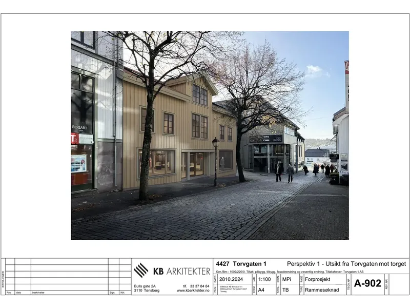 Fasade fra byggesøknad