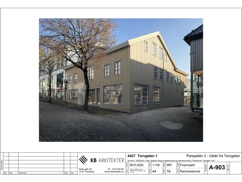 Fasade fra byggesøknad